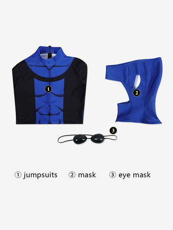 Costume cosplay di Mark Grayson vestito blu stampato dalla serie Invincible S3.