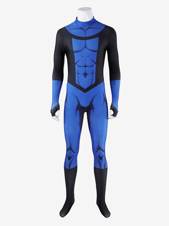 Costume cosplay di Mark Grayson vestito blu stampato dalla serie Invincible S3.