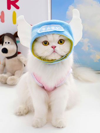 ブルー 面白いバナナのぬいぐるみペット用ヘッドウェア、小型犬、中型犬、猫、テディベア、フレンチブルドッグ用の柔らかく調節可能なハロウィンコスチュームハット
