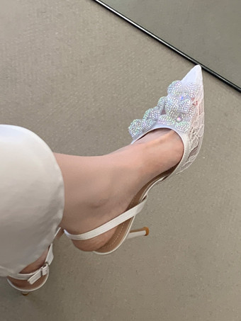 黒のハイヒールパンプス、ラインストーン付き、ポインテッドトゥ、スティレットヒール、パーティシューズ