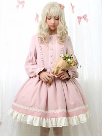 スウィートロリータドレスOPフリルロングスリーブロリータワンピースドレス