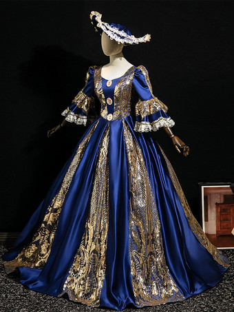 ビクトリア朝のロココ調の衣装ドレス 赤いマリーアントワネットの衣装 舞踏会のガウン バーガンディ