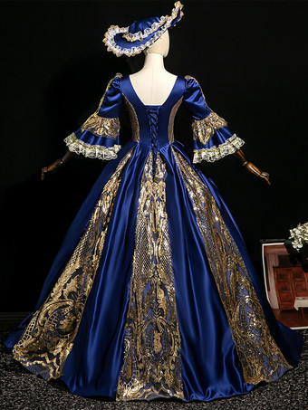 ビクトリア朝のロココ調の衣装ドレス 赤いマリーアントワネットの衣装 舞踏会のガウン バーガンディ