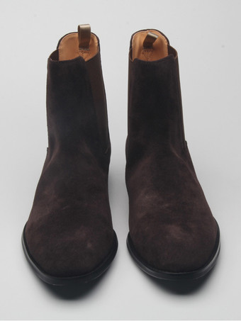 スエードチェルシーブーツ メンズ ラウンドトゥ スリップオン アンクルブーツ