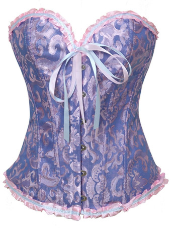 レイクブルー ビスチェ，２点セット　T-バック＆ビスチェ　レース付き 下着 バストアップ 新作 セクシー 編み上げタイプ コルセット ハロウィン　コスプレ　コスチューム　