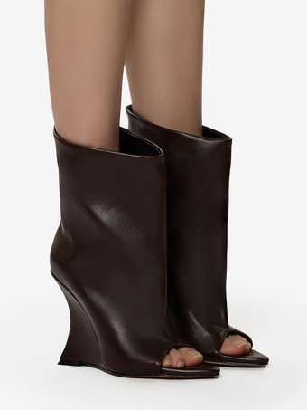 Botines de mujer con tacón peep-tpe y diseño de tiras