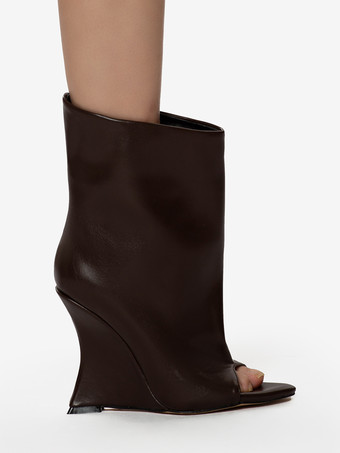 Botines de mujer con tacón peep-tpe y diseño de tiras