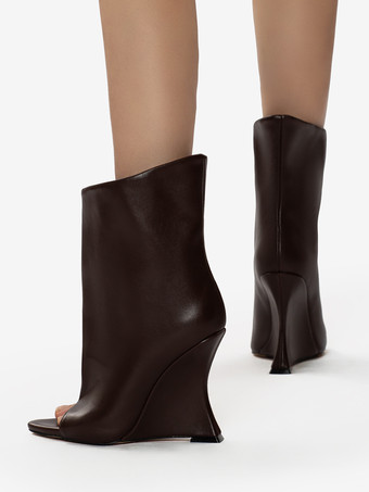 Botines de mujer con tacón peep-tpe y diseño de tiras