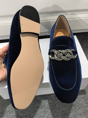 メンズ ペニーローファー プロムパーティー ウェディングシューズ ファッション マイクロスエードアッパー チェーンアートワーク スリッポンシューズ