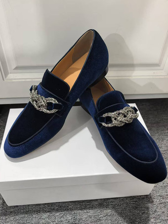 メンズ ペニーローファー プロムパーティー ウェディングシューズ ファッション マイクロスエードアッパー チェーンアートワーク スリッポンシューズ