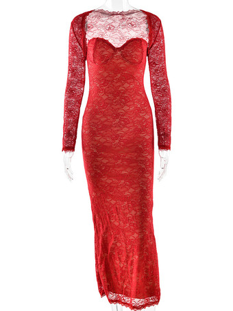 エレガントなブラックフローラルレースシュラッグマキシドレスボディコンイブニングドレス（レディース用）2026