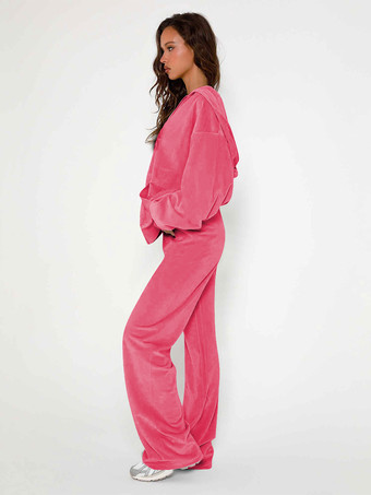 ベロアワイドレッグカジュアルフィットトラックスーツ（レディース）2026