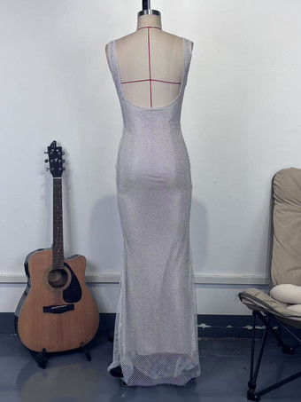 グラマラスな輝きを放つスクエアネックボディコンマーメイドマキシドレス（レディース）2026