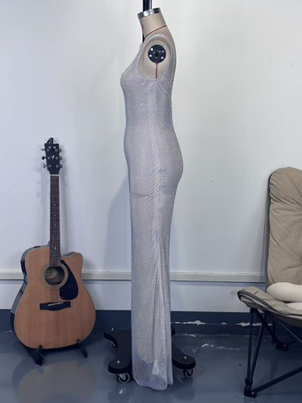 グラマラスな輝きを放つスクエアネックボディコンマーメイドマキシドレス（レディース）2026