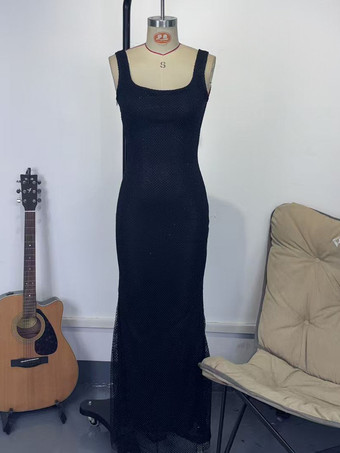 グラマラスな輝きを放つスクエアネックボディコンマーメイドマキシドレス（レディース）2026