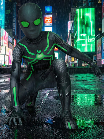 スパイダーマン ステルススーツ コスプレコスチューム ライクラスパンデックス キャットスーツ PS4 ゲーム マーベル 子供用 ジャンプスーツ
