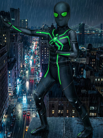 スパイダーマン ステルススーツ コスプレコスチューム ライクラスパンデックス キャットスーツ PS4 ゲーム マーベル 子供用 ジャンプスーツ