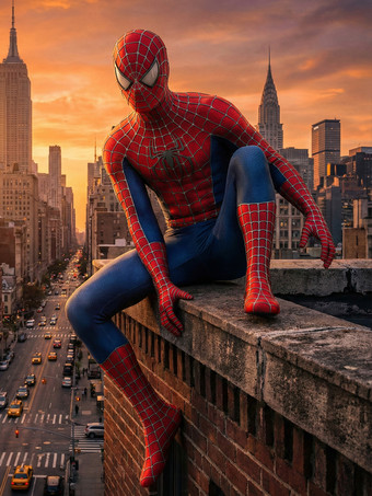 マーベルコミックスパイダーマンマーベルコミックトビーマグワイアスター付きコスプレコスチューム