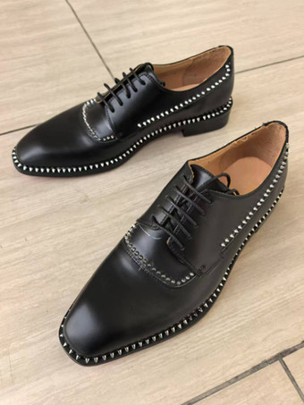 メンズドレスシューズ ブラック スクエアトゥ ラインストーン レースアップ ウェディング プロムシューズ