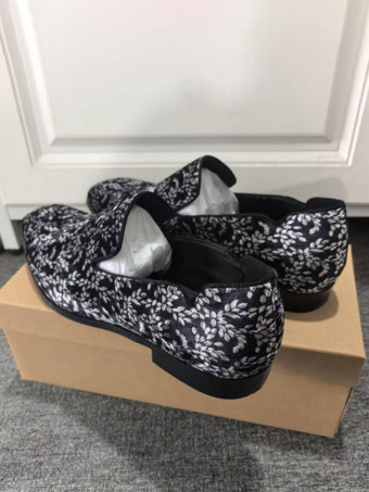 メンズ プロムローファー スクエアトゥ スリップオン ドレス パーティーシューズ