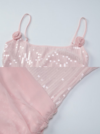 ローズディテール スパンコール スクエアネック ボディコン ミニ パーティードレス レディース 2026