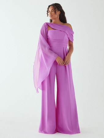 Robe de soirée en mousseline de soie plissée combinaison sans bretelles longueur au sol sans manches fermeture éclair robes de soirée formelles