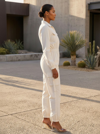 Cargo-Overall mit elastischem Bund und Taschen für Damen 2026