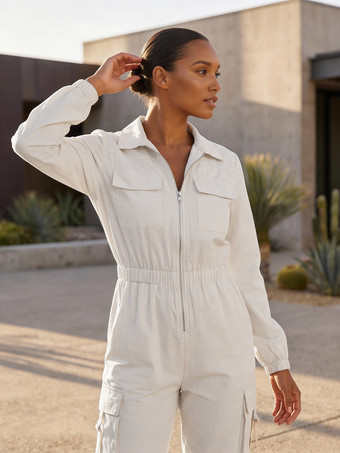 Cargo-Overall mit elastischem Bund und Taschen für Damen 2026