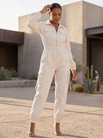 Cargo-Overall mit elastischem Bund und Taschen für Damen 2026