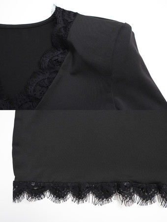 Mini abito da festa aderente con scollo a V e maniche lunghe in pizzo per donna 2026