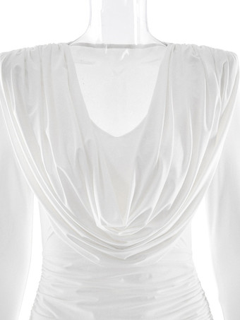 Mini abito moderno arricciato con scollo a V profondo per donna 2026