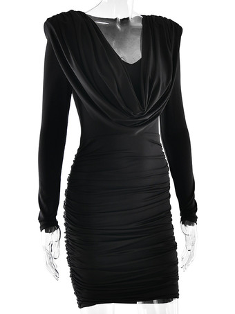 Mini abito moderno arricciato con scollo a V profondo per donna 2026