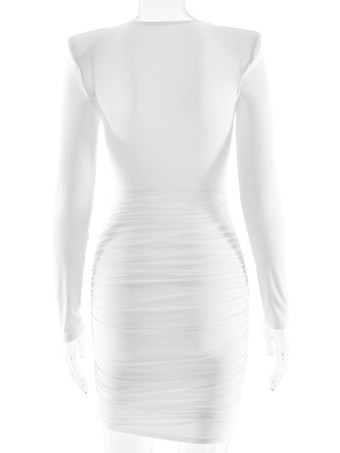 Mini abito moderno arricciato con scollo a V profondo per donna 2026