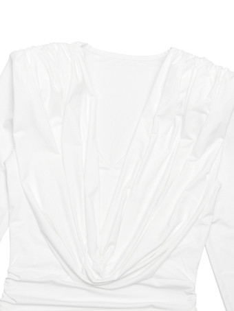 Mini abito moderno arricciato con scollo a V profondo per donna 2026