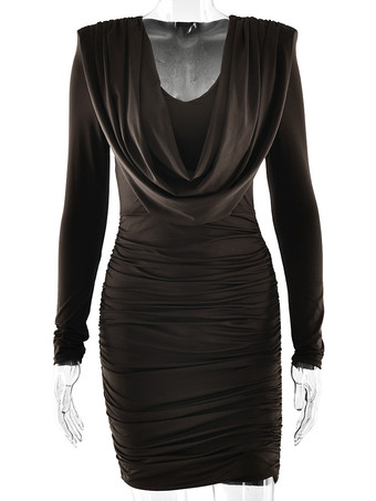 Mini abito moderno arricciato con scollo a V profondo per donna 2026