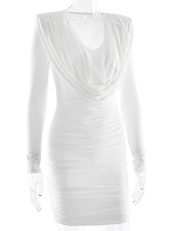 Mini abito moderno arricciato con scollo a V profondo per donna 2026