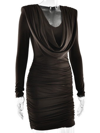 Mini abito moderno arricciato con scollo a V profondo per donna 2026