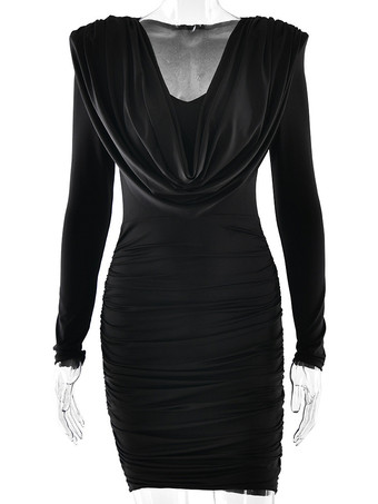 Mini abito moderno arricciato con scollo a V profondo per donna 2026