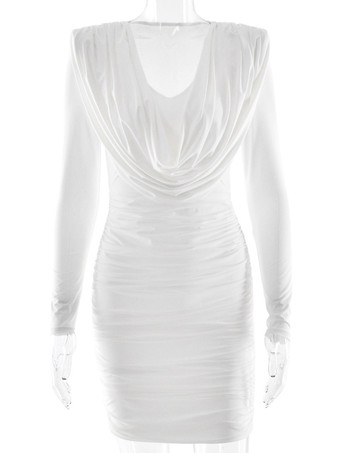 Mini abito moderno arricciato con scollo a V profondo per donna 2026