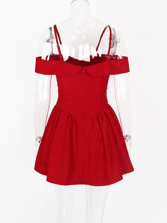 Abitino nero con spalline sottili Mini abiti svasati per festa di compleanno