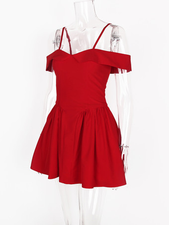 Abitino nero con spalline sottili Mini abiti svasati per festa di compleanno