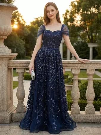blue dress for baby girl Exquisite Long Blue Mermaid Glitter Strapless Corset Prom Dress with Slit main image 0