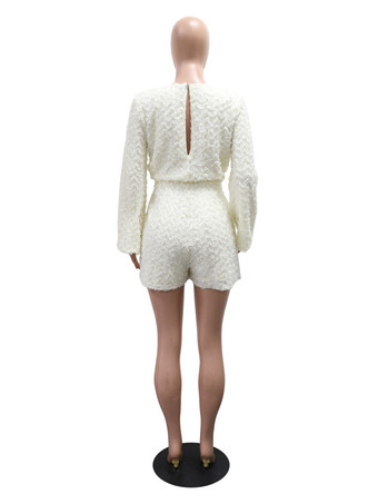 Mono de fiesta con lentejuelas escote en V texturizado cintura anudada y mangas acampanadas para mujer 2026