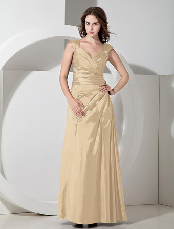 Champagner      A-Linie-Brautjungfernkleid aus Taft in Dunkellila