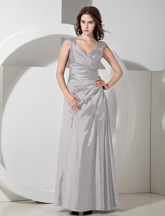 SelberA-Linie-Brautjungfernkleid aus Taft in Dunkellila