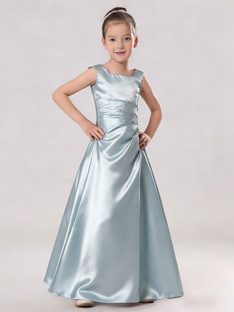 AcquaAbiti Cerimonia Bambina Abito per bimba cioccolato in taffettà alla caviglia