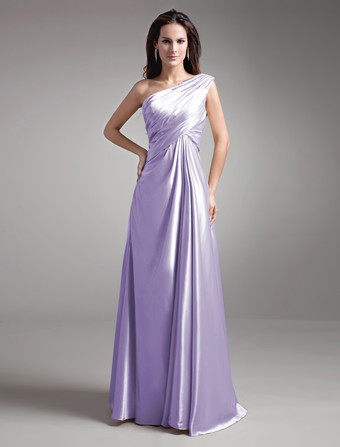 LavandaAbito per la madre della sposa champagne in satin elastico con perline a terra Abiti per Ospiti di Matrimonio