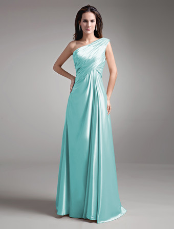 AcquamarinaAbito per la madre della sposa champagne in satin elastico con perline a terra Abiti per Ospiti di Matrimonio