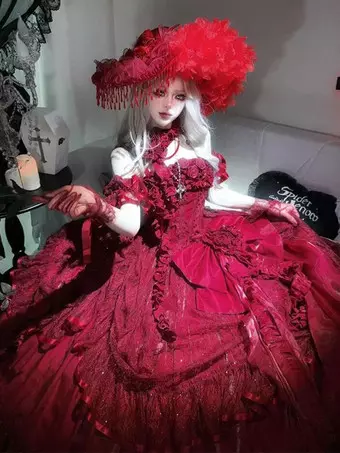 チーのロリータJSKドレスドレープライトスカイブルーロリータ