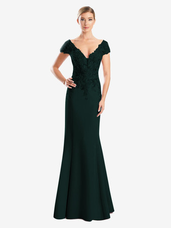 マザードレス Vネック 半袖 マーメイドレース ゲストドレス 結婚式用